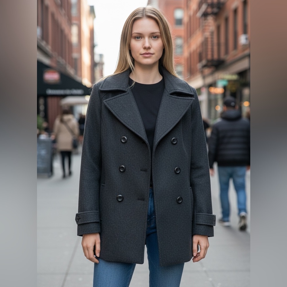 New York and Company Women's Gray Peacoat jacket size 10